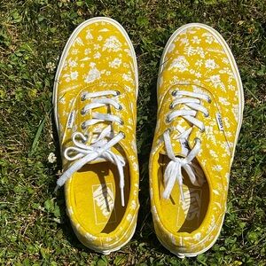 Vans Off The Wall 721356 Old Skool Yellow Floral Skate Shoes Women's